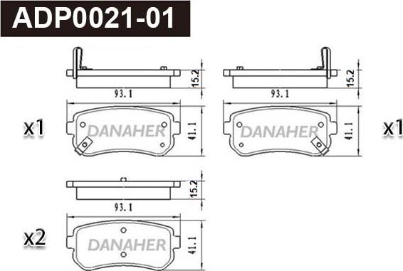 Danaher ADP0021-01 - Set placute frana,frana disc aaoparts.ro