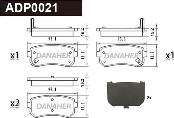 Danaher ADP0021 - Set placute frana,frana disc aaoparts.ro