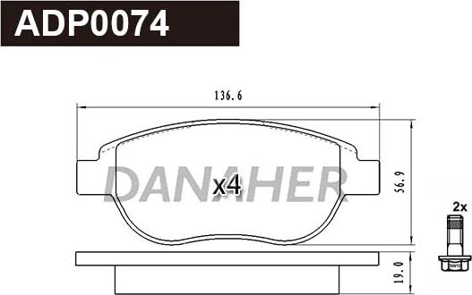 Danaher ADP0074 - Set placute frana,frana disc aaoparts.ro