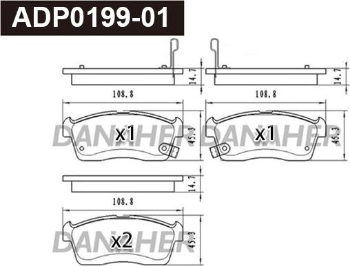 Danaher ADP0199-01 - Set placute frana,frana disc aaoparts.ro