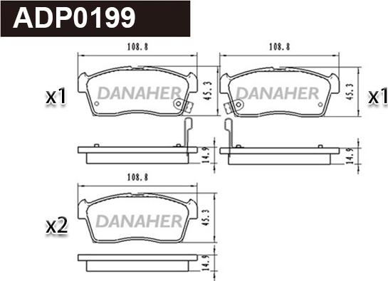 Danaher ADP0199 - Set placute frana,frana disc aaoparts.ro