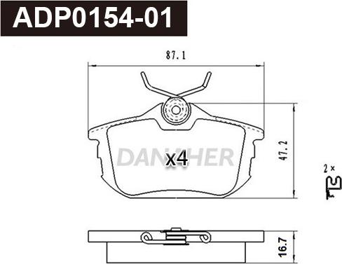 Danaher ADP0154-01 - Set placute frana,frana disc aaoparts.ro