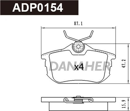 Danaher ADP0154 - Set placute frana,frana disc aaoparts.ro