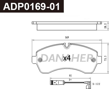 Danaher ADP0169-01 - Set placute frana,frana disc aaoparts.ro