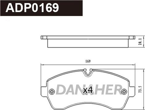 Danaher ADP0169 - Set placute frana,frana disc aaoparts.ro