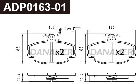 Danaher ADP0163-01 - Set placute frana,frana disc aaoparts.ro