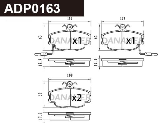Danaher ADP0163 - Set placute frana,frana disc aaoparts.ro