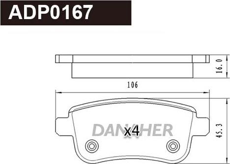 Danaher ADP0167 - Set placute frana,frana disc aaoparts.ro