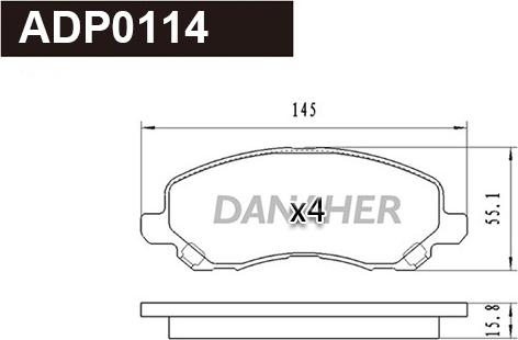 Danaher ADP0114 - Set placute frana,frana disc aaoparts.ro