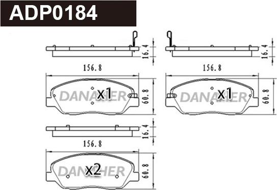 Danaher ADP0184 - Set placute frana,frana disc aaoparts.ro