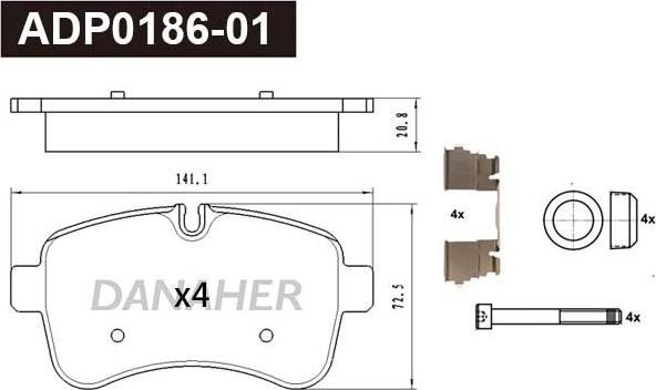 Danaher ADP0186-01 - Set placute frana,frana disc aaoparts.ro
