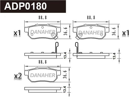 Danaher ADP0180 - Set placute frana,frana disc aaoparts.ro