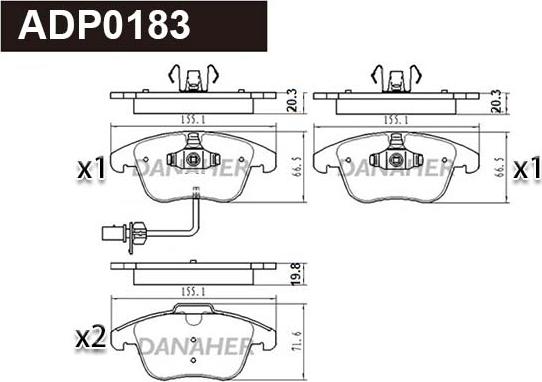Danaher ADP0183 - Set placute frana,frana disc aaoparts.ro