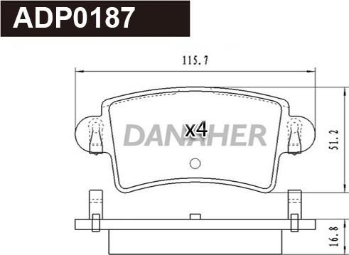 Danaher ADP0187 - Set placute frana,frana disc aaoparts.ro