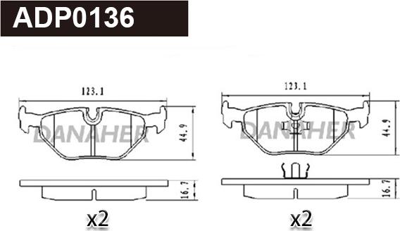 Danaher ADP0136 - Set placute frana,frana disc aaoparts.ro