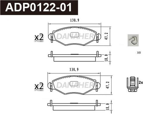 Danaher ADP0122-01 - Set placute frana,frana disc aaoparts.ro