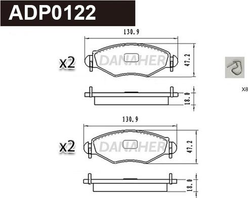 Danaher ADP0122 - Set placute frana,frana disc aaoparts.ro