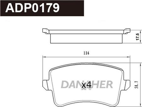 Danaher ADP0179 - Set placute frana,frana disc aaoparts.ro