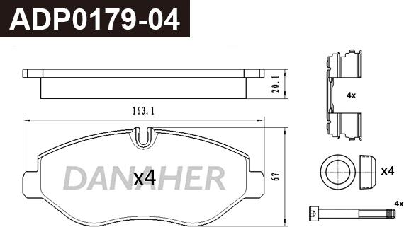 Danaher ADP0176-01 - Set placute frana,frana disc aaoparts.ro