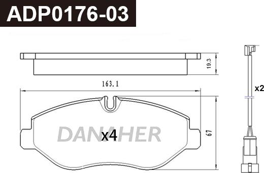 Danaher ADP0176-03 - Set placute frana,frana disc aaoparts.ro