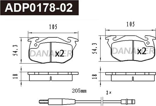 Danaher ADP0178-02 - Set placute frana,frana disc aaoparts.ro