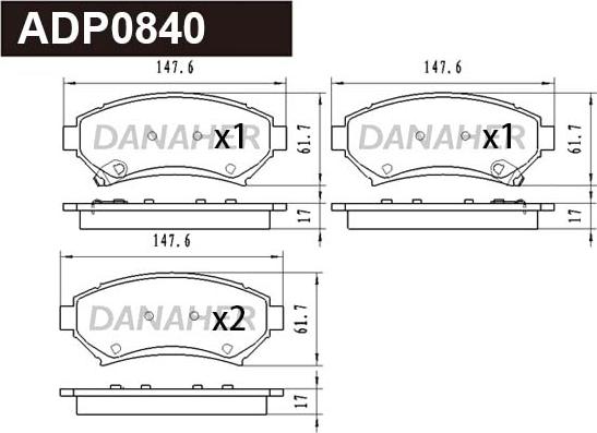 Danaher ADP0840 - Set placute frana,frana disc aaoparts.ro