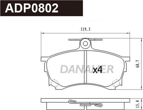 Danaher ADP0802 - Set placute frana,frana disc aaoparts.ro