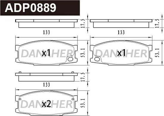 Danaher ADP0889 - Set placute frana,frana disc aaoparts.ro
