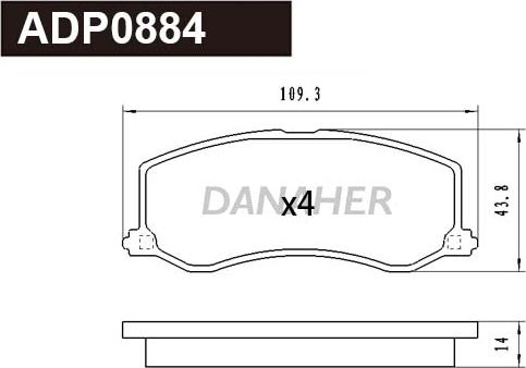 Danaher ADP0884 - Set placute frana,frana disc aaoparts.ro
