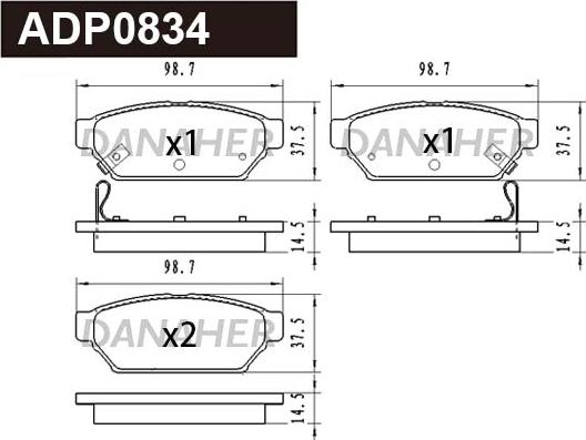 Danaher ADP0834 - Set placute frana,frana disc aaoparts.ro