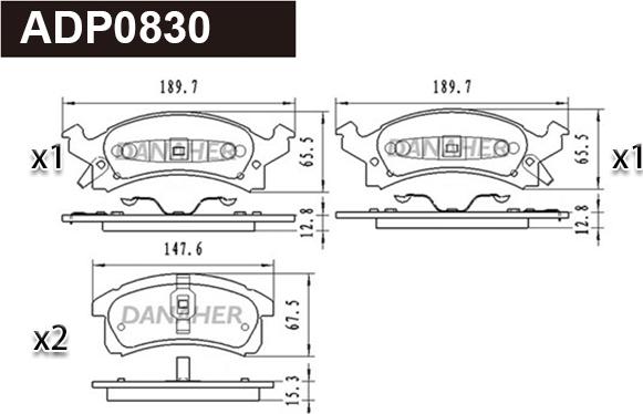 Danaher ADP0830 - Set placute frana,frana disc aaoparts.ro