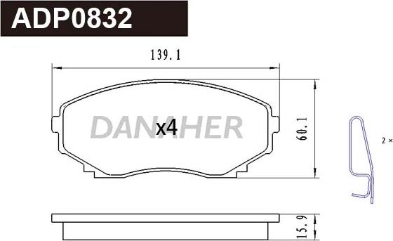 Danaher ADP0832 - Set placute frana,frana disc aaoparts.ro