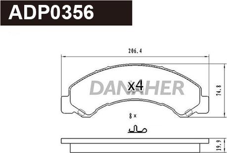 Danaher ADP0356 - Set placute frana,frana disc aaoparts.ro