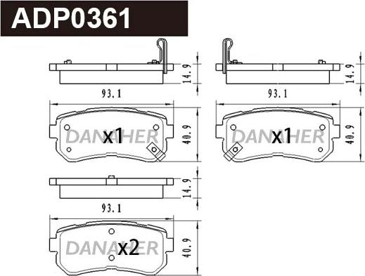 Danaher ADP0361 - Set placute frana,frana disc aaoparts.ro
