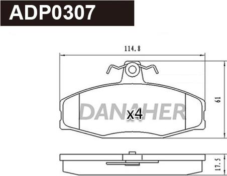 Danaher ADP0307 - Set placute frana,frana disc aaoparts.ro