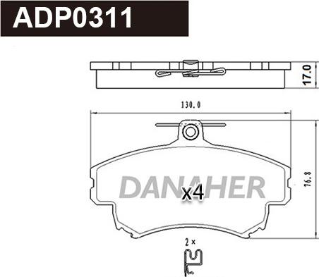 Danaher ADP0311 - Set placute frana,frana disc aaoparts.ro