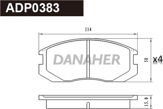 Danaher ADP0383 - Set placute frana,frana disc aaoparts.ro