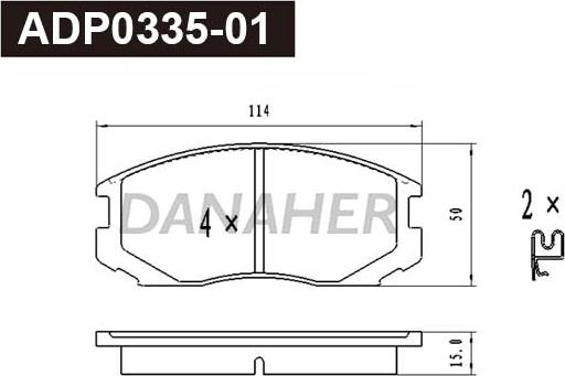 Danaher ADP0335-01 - Set placute frana,frana disc aaoparts.ro