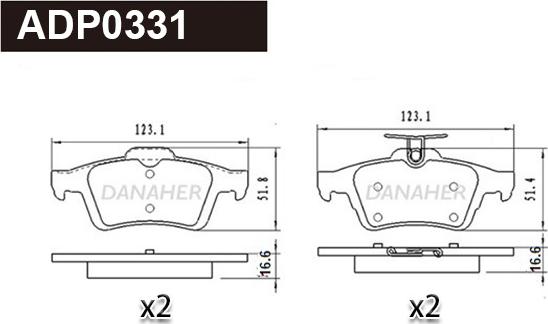 Danaher ADP0331 - Set placute frana,frana disc aaoparts.ro