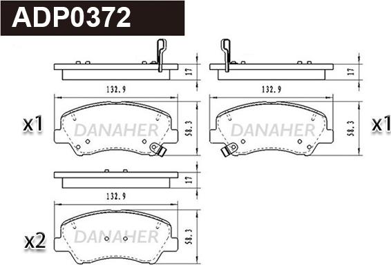 Danaher ADP0372 - Set placute frana,frana disc aaoparts.ro