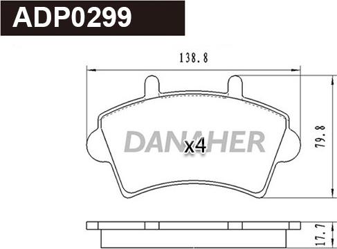 Danaher ADP0299 - Set placute frana,frana disc aaoparts.ro