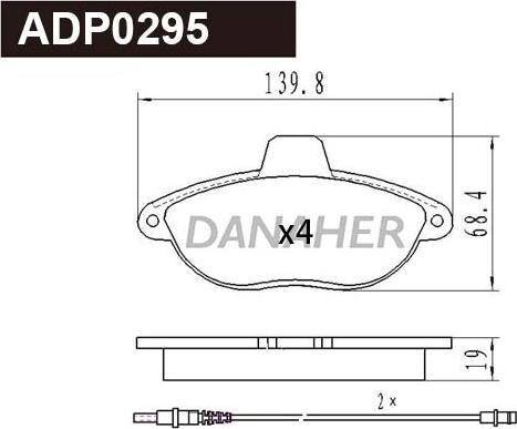 Danaher ADP0295 - Set placute frana,frana disc aaoparts.ro