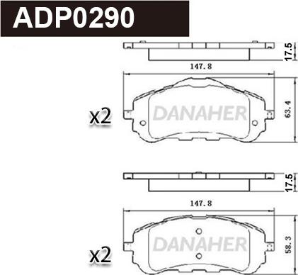 Danaher ADP0290 - Set placute frana,frana disc aaoparts.ro