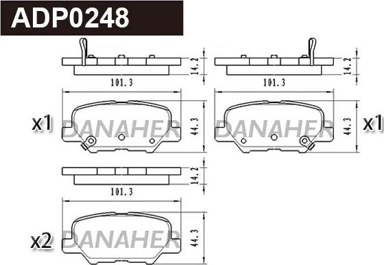 Danaher ADP0248 - Set placute frana,frana disc aaoparts.ro