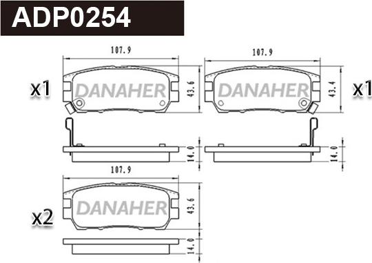 Danaher ADP0254 - Set placute frana,frana disc aaoparts.ro