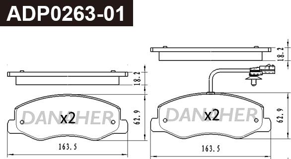 Danaher ADP0263-01 - Set placute frana,frana disc aaoparts.ro