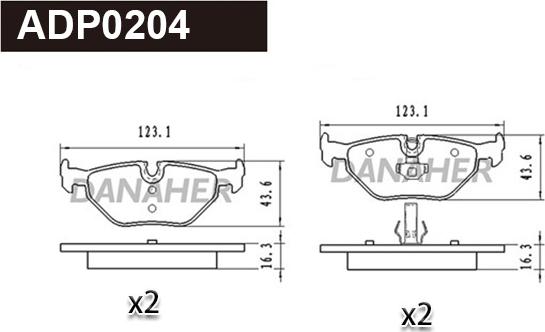 Danaher ADP0204 - Set placute frana,frana disc aaoparts.ro