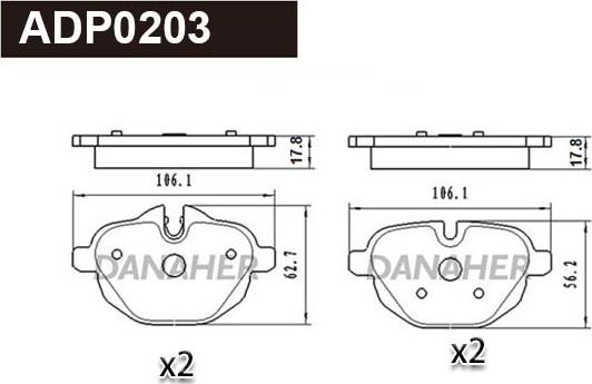 Danaher ADP0203 - Set placute frana,frana disc aaoparts.ro