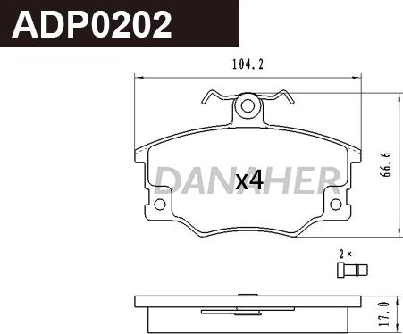 Danaher ADP0202 - Set placute frana,frana disc aaoparts.ro