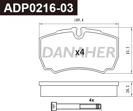 Danaher ADP0216-03 - Set placute frana,frana disc aaoparts.ro